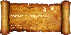 Mazsár Magdolna névjegykártya